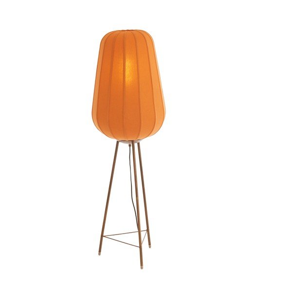 Stojacia lampa v terakotovej farbe s textilným tienidlom (výška  133 cm) Bibury – Light & Living-image-1