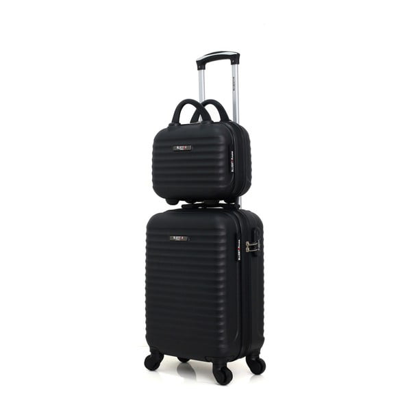 Set čierneho cetovného kufra na kolieskach a menšieho príručného kufra Bluestar Marro-image-1