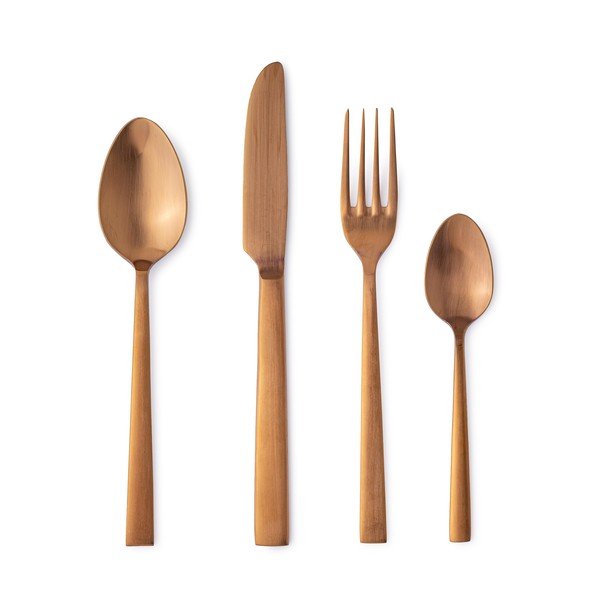 Antikoro príbor 16 ks v medenej farbe pre 4 osoby Hestia – Bizzotto