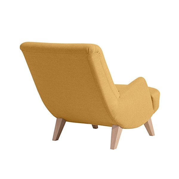 Žlté kreslo so svetlohnedými nohami Max Winzer Brandford-image-3