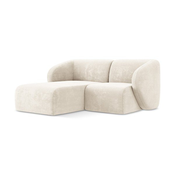 Béžová ženilková rohová pohovka (ľavý roh/s leňoškou) Lani – Makamii-image-1