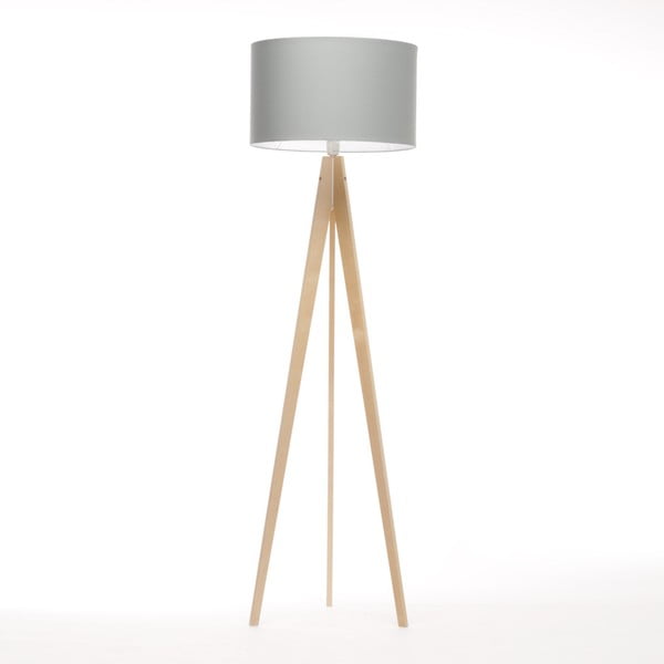 Svetlomodrá stojacia lampa 4room Artist, breza, 150 cm