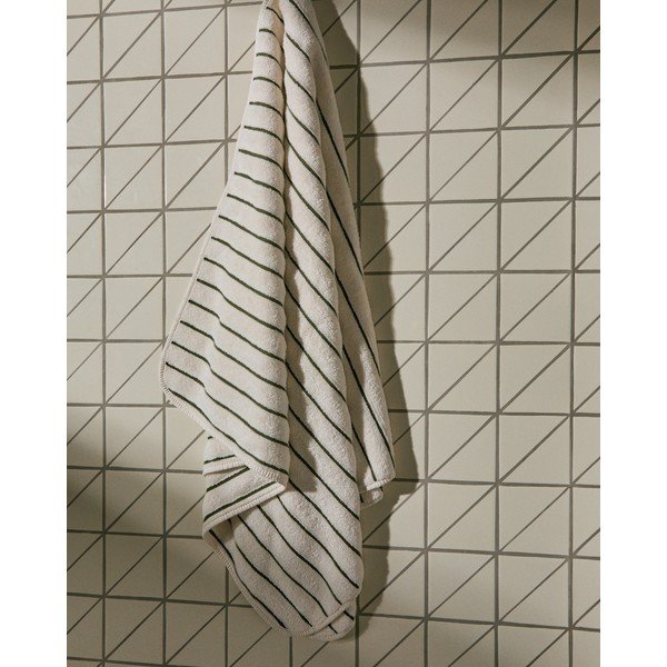 Zelená/béžová froté bavlnená osuška 70x140 cm Dorane – Kave Home-image-2