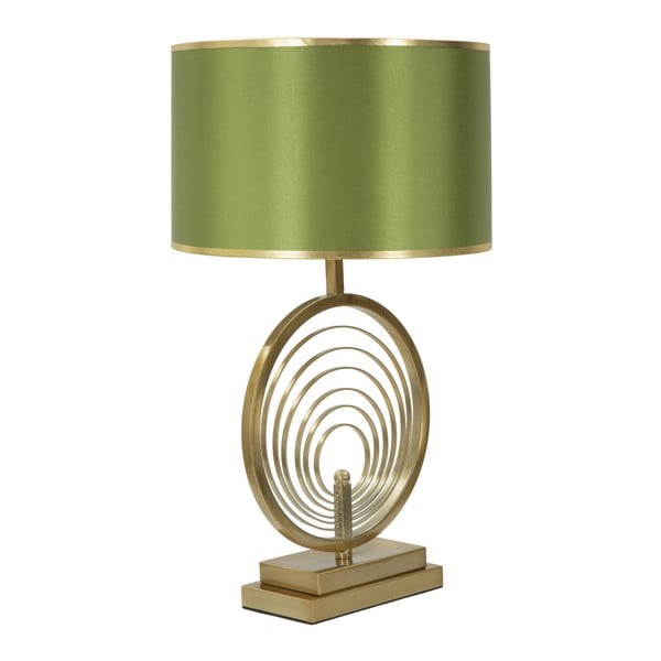 Zelená stolová lampa s konštrukciou v zlatej farbe Mauro Ferretti Oblix