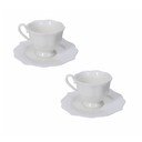 Biele šálky v súprave 2 ks z kostného porcelánu 80 ml Queen – Brandani