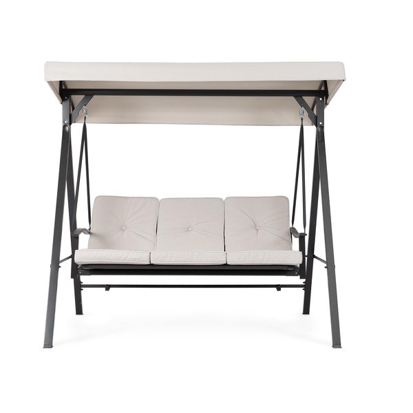 Antracitová/béžová kovová záhradná hojdačka Taurus – Bizzotto-image-1