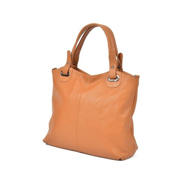 Koňakovohnedá kožená kabelka Luisa Vannini Tote-image-3
