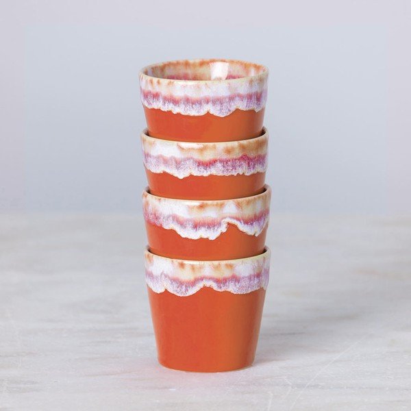 Bielo-oranžová kameninová šálka na espresso Costa Nova, 90 ml-image-1