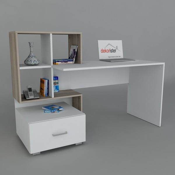 Pracovný stôl Bloom White/Cordoba, 60x120x73,8 cm