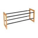 Kovový teleskopický stojan na topánky v čierno-prírodnej farbe Ecori – Wenko