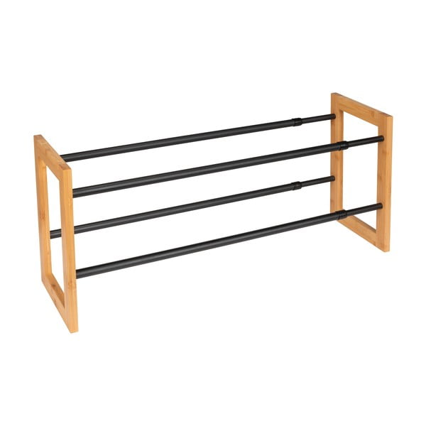 Kovový teleskopický stojan na topánky v čierno-prírodnej farbe Ecori – Wenko