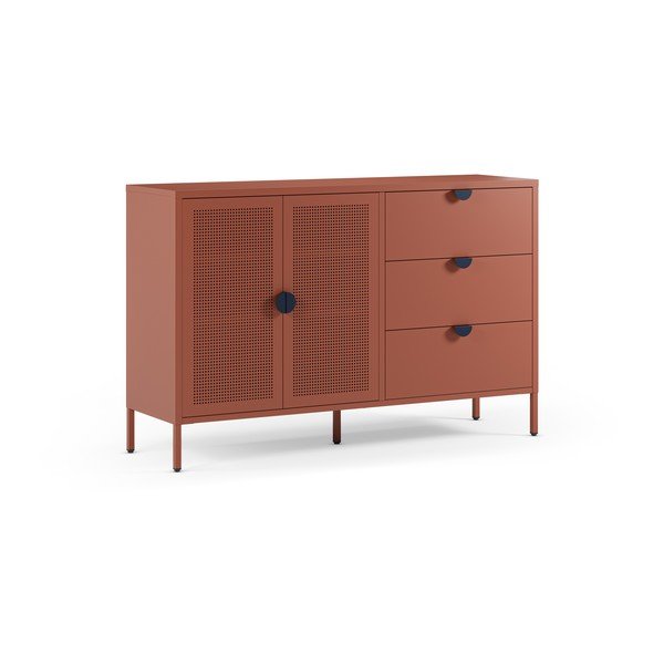 Kovová komoda v terakotovej farbe 140x90x40 cm Sayla – Marckeric-image-4