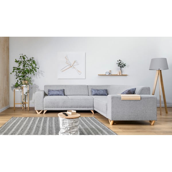 Svetlosivá rozkladacia/s úložným priestorom rohová pohovka (pravý roh/do L) Classy Sophie – Miuform-image-1