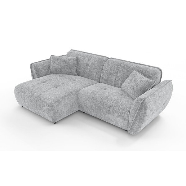 Svetlosivá ženilková rohová pohovka (ľavý roh/s leňoškou) Nelia – Ropez-image-2