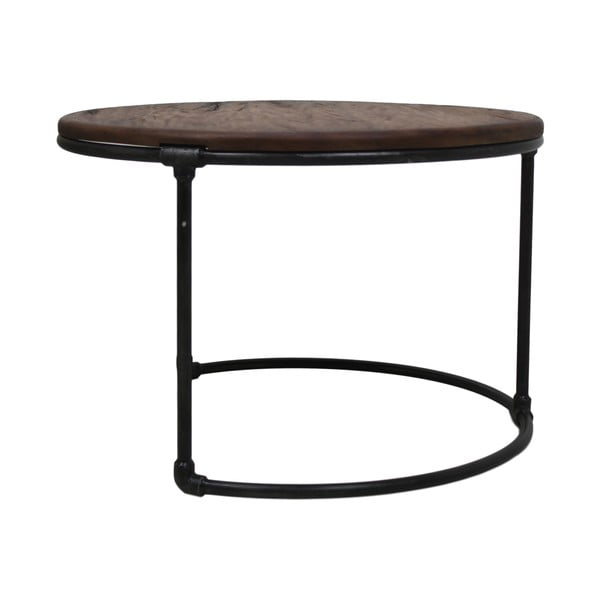 Odkladací stolík s doskou z teakového dreva HSM collection, ⌀ 70 cm