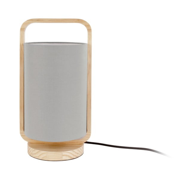 Sivá stolová lampa Leitmotiv Snap, výška 21,5 cm