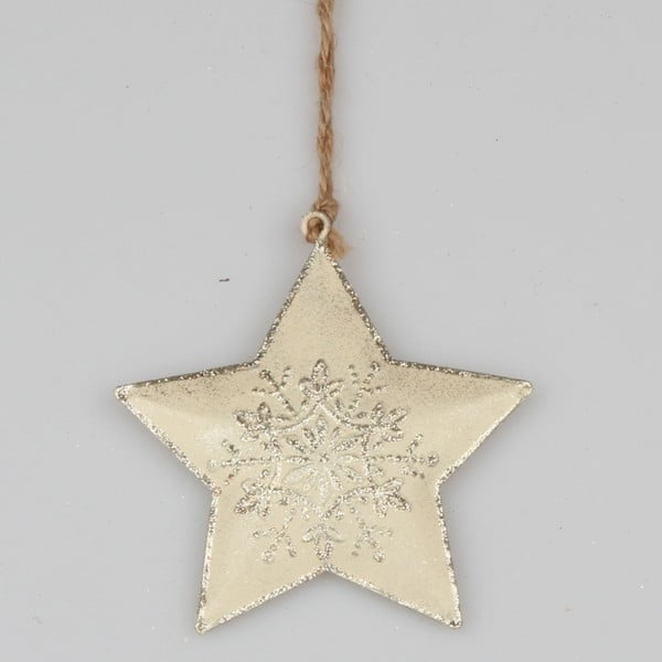 Kovová závesná dekorácia v tvare hviezdy Dakls Snowing