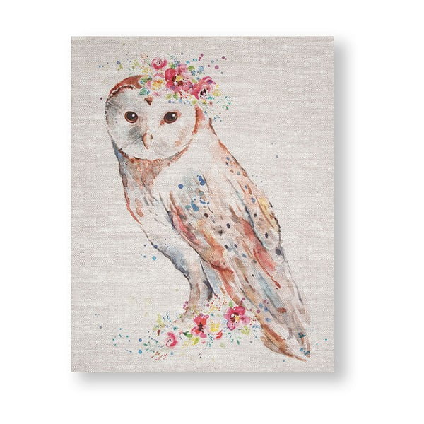 Obraz Graham & Brown Watercolour Floral Owl, 40 × 50 cm