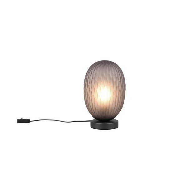 Matne čierna stolová lampa so skleneným tienidlom (výška  28,5 cm) Facette – Trio-image-4