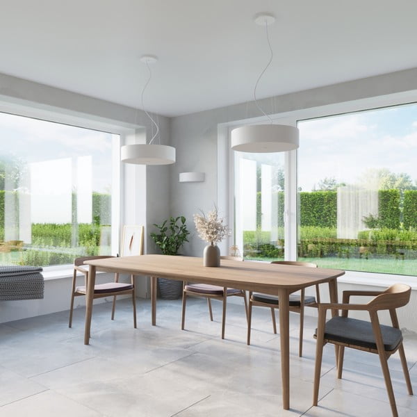 Biele stropné svietidlo s textilným tienidlom ø 90 cm Herra – Sollux-image-4