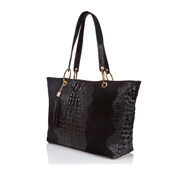 Čierna kožená kabelka Massimo Castelli Barnaba-image-1