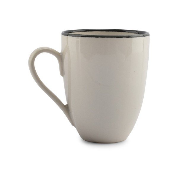 Čierny/krémovobiely kameninový hrnček 350 ml Gravel – ONA