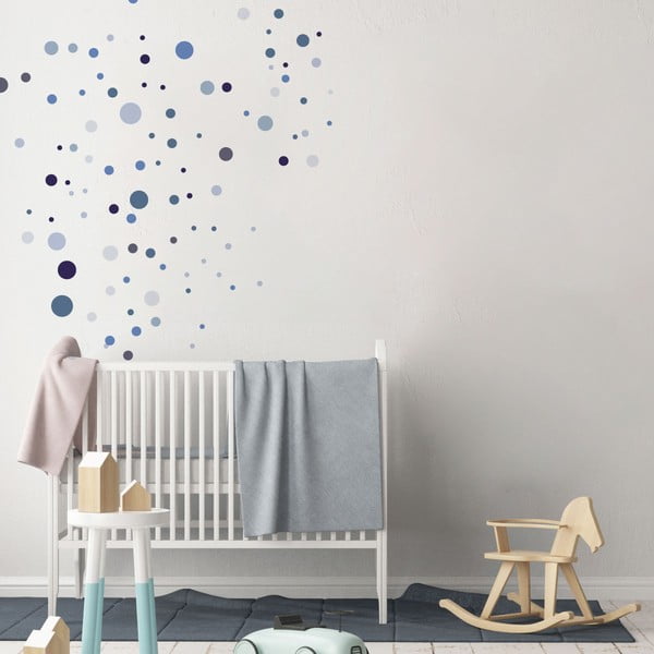 Sada 100 modrých nástenných samolepiek Ambiance Round Stickers-image-3