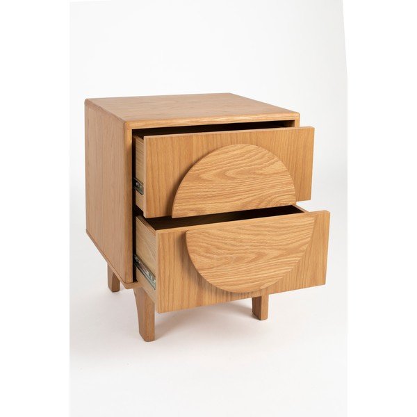 Nočný stolík v dekore duba v prírodnej farbe Groove – Zuiver-image-3