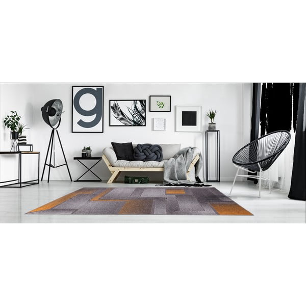 Koberec v okrovožltej a sivej farbe 133x190 cm Meteo – FD-image-1