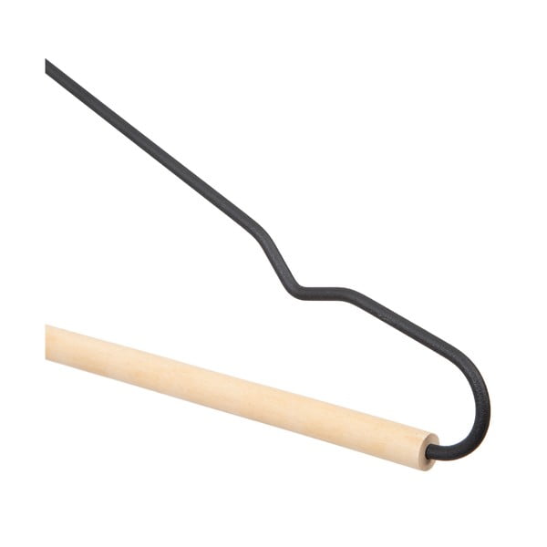 Sada 2 čiernych vešiakov na oblečenie s dreveným detailom Compactor Frosted-image-3