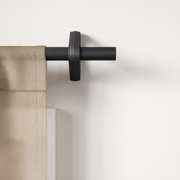 Matne čierna oceľová roztiahnuteľná garniža 107 - 305 cm Trinity – Umbra-image-1
