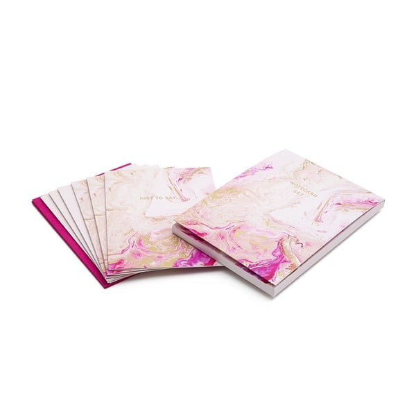 Sada 6 rúžových papierov s obálkami GO Stationery Quartz