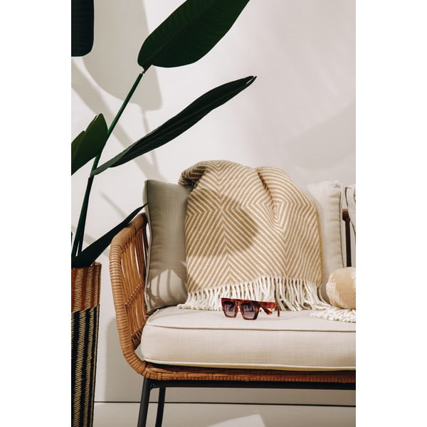 Hnedý pléd s podielom bavlny Euromant Tebas, 140 x 180 cm-image-1