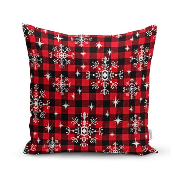 Súprava 4 vianočných obliečok na vankúš a behúň na stôl Minimalist Cushion Covers Christmas Tartan-image-3
