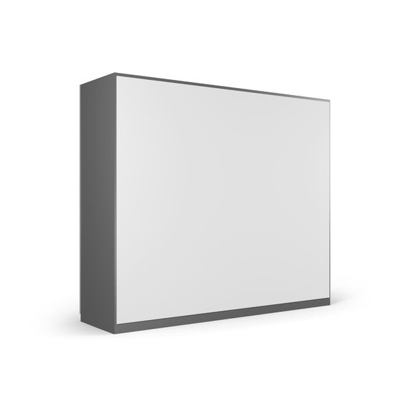 Tmavosivá šatníková skriňa so zrkadlom a s posuvnými dverami 250x215 cm Lisburn - Cosmopolitan Design-image-4