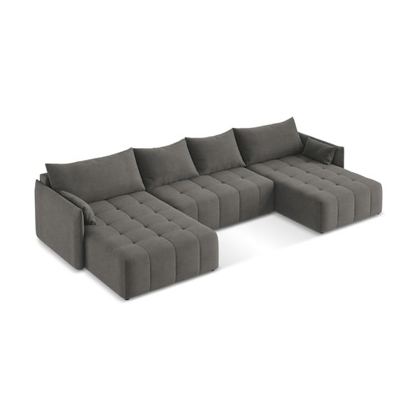 Tmavosivá rozkladacia/s úložným priestorom rohová pohovka (do tvaru "U") Moku – Makamii-image-2