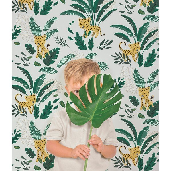 Detská tapeta 10 m x 50 cm Cheetah & Tropical Leaves – Lilipinso-image-3