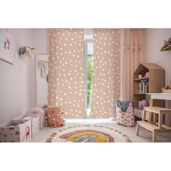 Oranžový detský záves 250x110 cm Dots from the Forest - Butter Kings-image-1