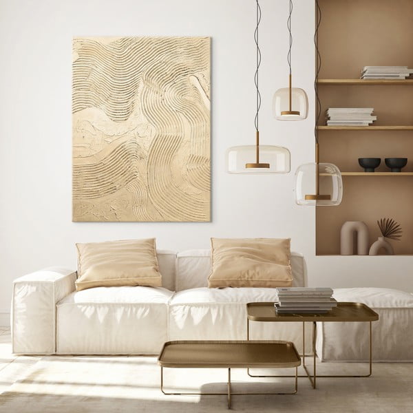 Ručne maľovaný obraz 88x118 cm Metallic Champagne – Malerifabrikken-image-1