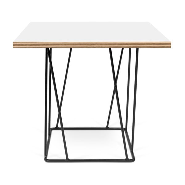 Biely konferenčný stolík s čiernymi nohami TemaHome Helix, 50 cm