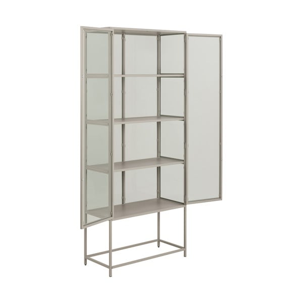 Sivá vitrína 77x186x35 cm Seaford – Actona-image-4