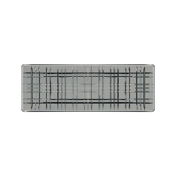 Sivá štvorcová servírovacia tácka z krištáľového skla Nachtmann Square Plate Smoke, dĺžka 42 cm