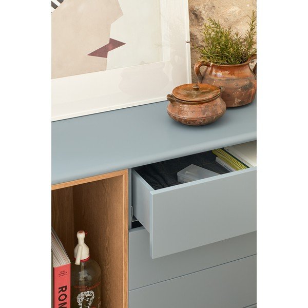 Modrá/sivá nízka komoda 140x76 cm Corvo – Teulat-image-1