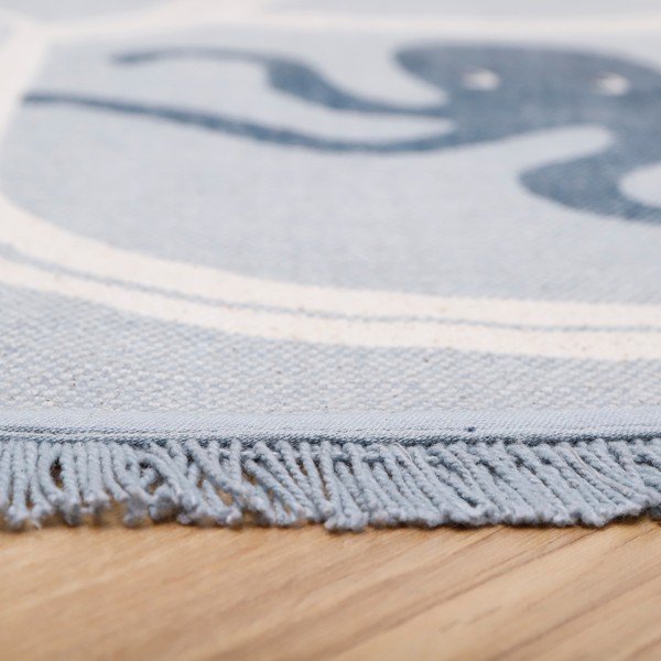 Detský bavlnený ručne vyrobený koberec Nattiot Little Deep Blue, ø 120 cm-image-2