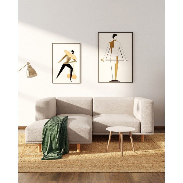 Béžová rohová pohovka z textílie bouclé (ľavý roh) Kukumo – Ame Yens-image-1