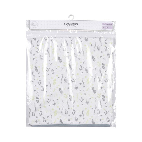 Bielo-šedá bavlnená detská deka 75x75 cm Ocean – Bébé Douceur-image-1