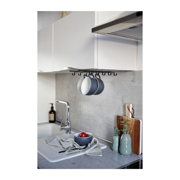 Čierny dvojradový vešiak pod poličku na 8 hrnčekov Wenko-image-3