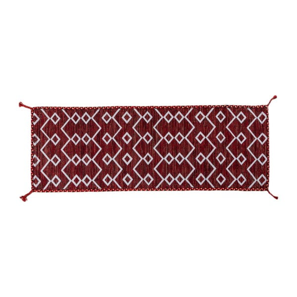 Tmavočervený ručne tkaný behúň Navaei & Co Kilim Ethnic 101, 180 x 60 cm