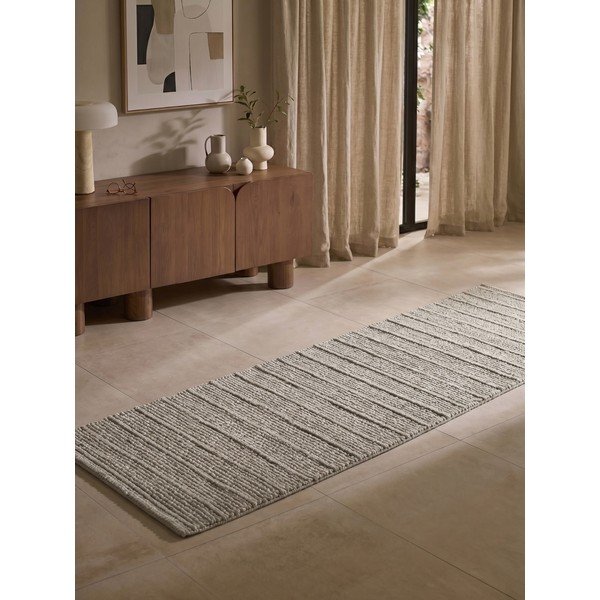 Sivý ručne tkaný vlnený behúň 80x250 cm Camden Parker – Ted Baker-image-1