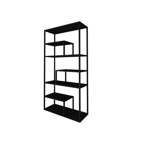 Čierny kovový regál Canett Lite, výška 188 cm-image-3